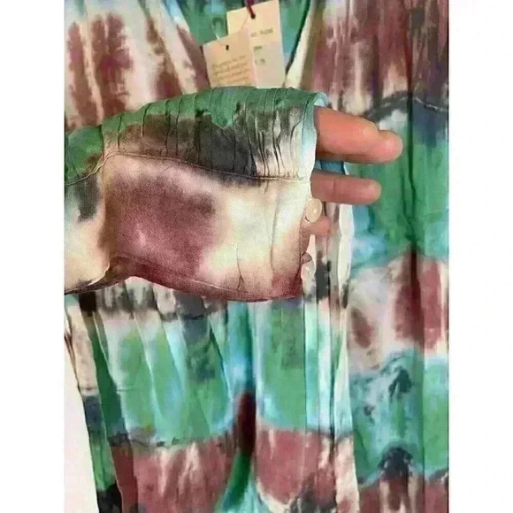 RAGA To Dye For Surplice Drawstring Waist Crop Jumpsuit R4245 Size S Beach Vacay - Picture 5 of 8